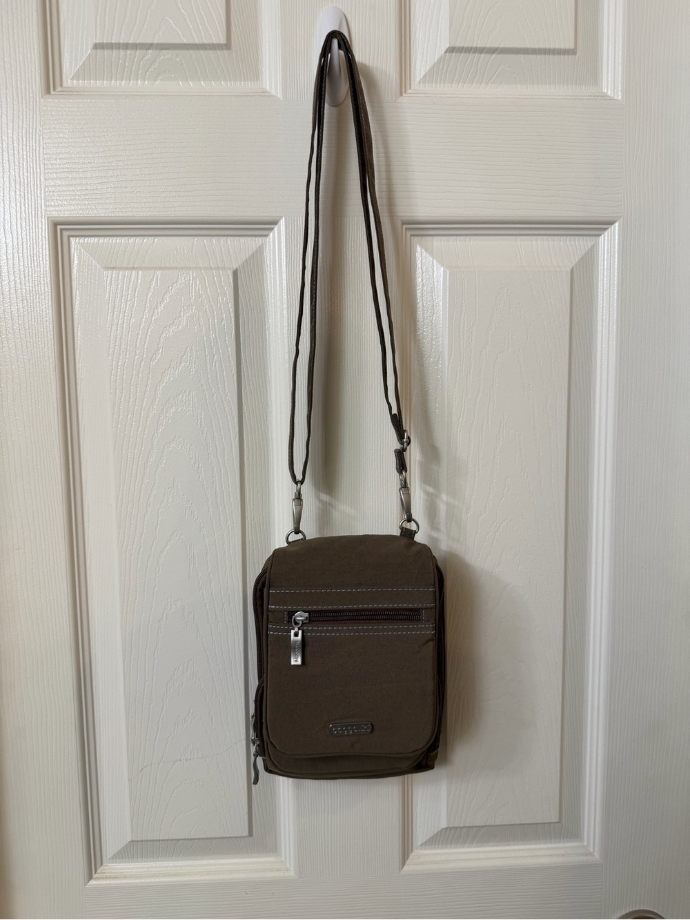 Baggallini Brown Compact Canvas Messenger Crossbody